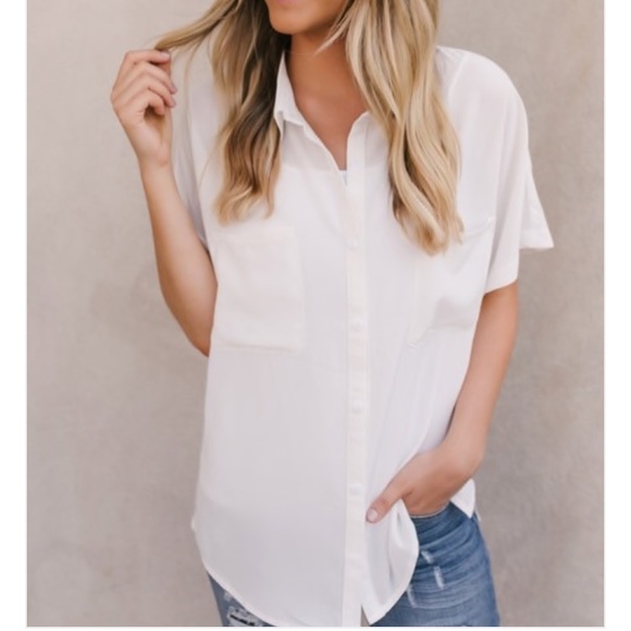Tops - Button Down Pocket Top - Large NWT